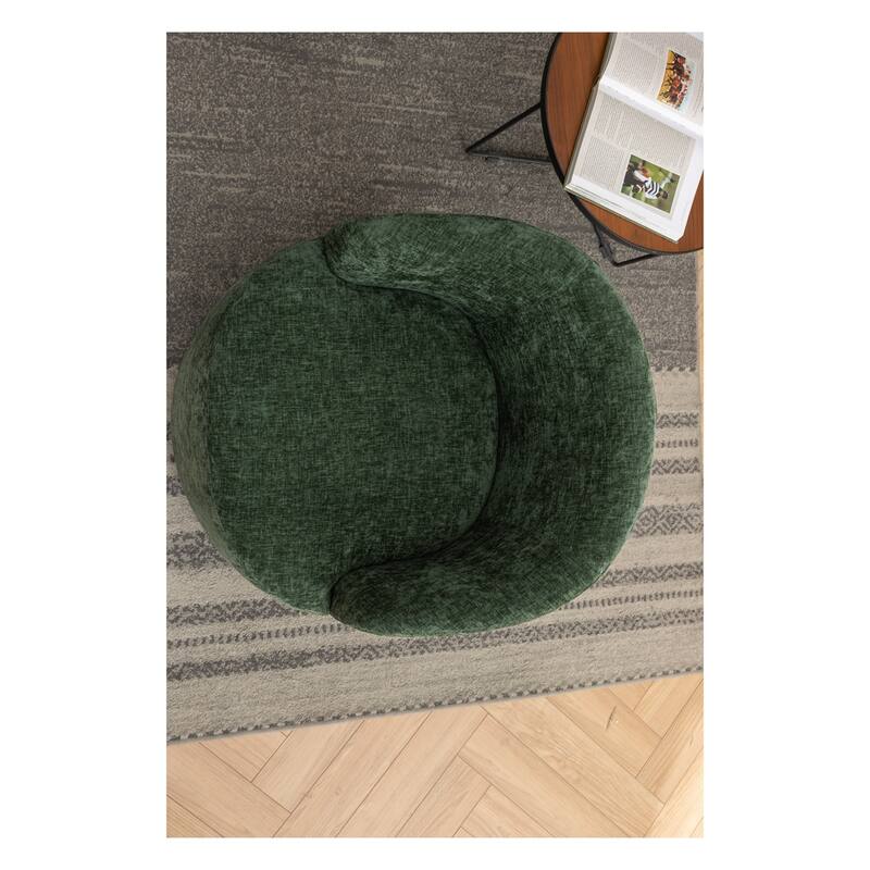 Chenille Fabric Swivel Accent Armchair Barrel Chair