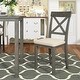 preview thumbnail 6 of 7, Wood 5 Piece Counter Height Dining Table Set With 4 Upholstered Chairs, Gray