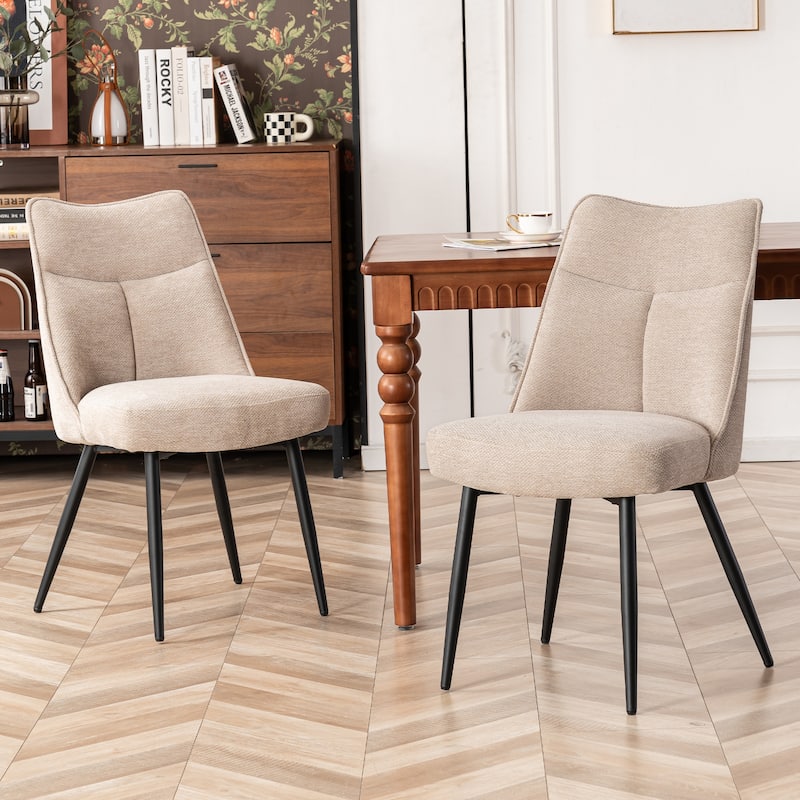 Modern Upholstered Fabric Kitchen & Dining Room Chairs Set of 2