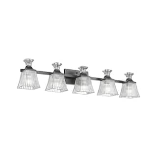 38" 5-Light Bathroom Vanity Light, Matte Black Finish