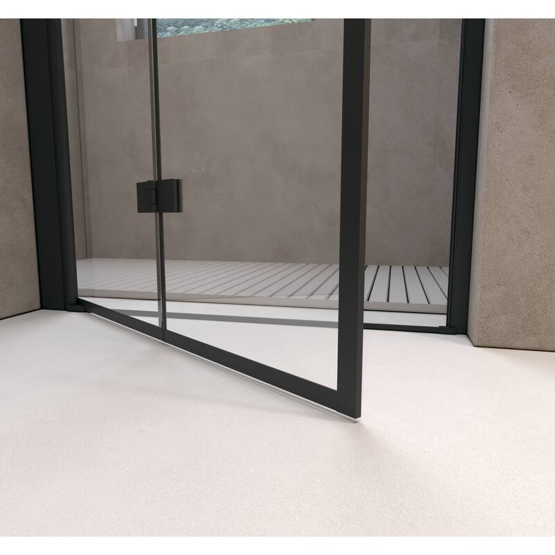 Bifold Shower Door Tempered Glass Aluminum Frame
