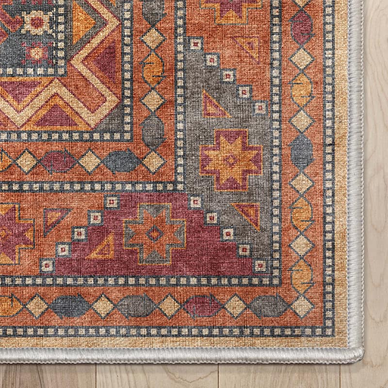 Well Woven Apollo Praha Tribal Machine Washable Area Rug