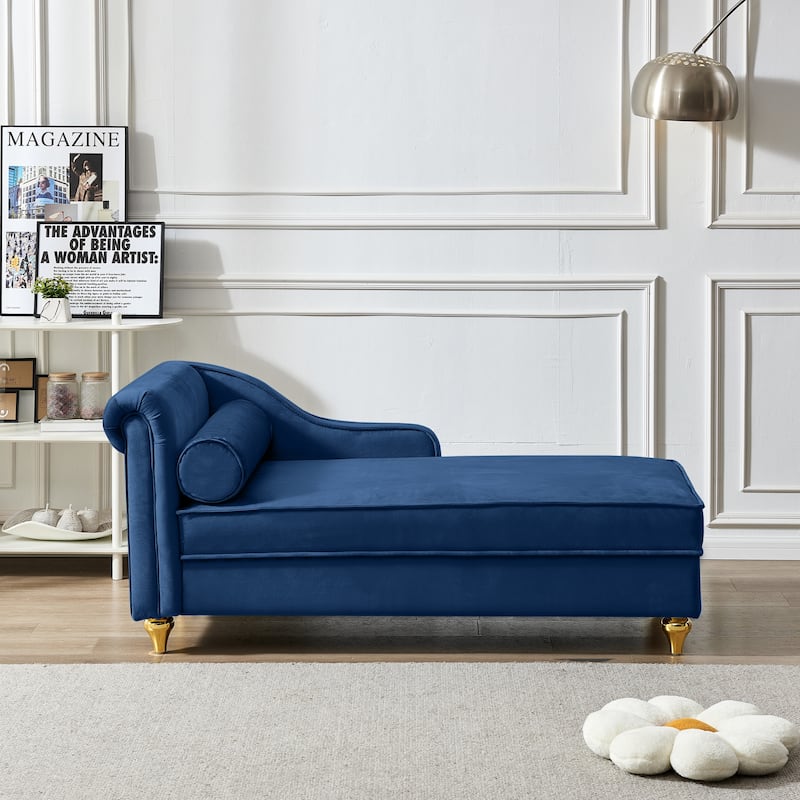 Modern Upholstery Chaise Lounge Chair with Storage Velvet