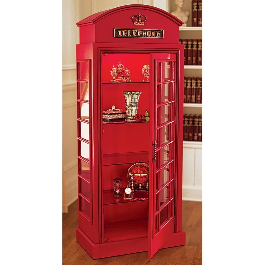 Shop Design Toscano British Telephone Booth Display Cabinet Free
