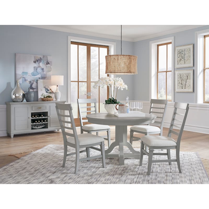 Magnussen Home Charleston Harbor Gray Extendable 48" Round Dining Table - 48''W x 48''D x 30''H