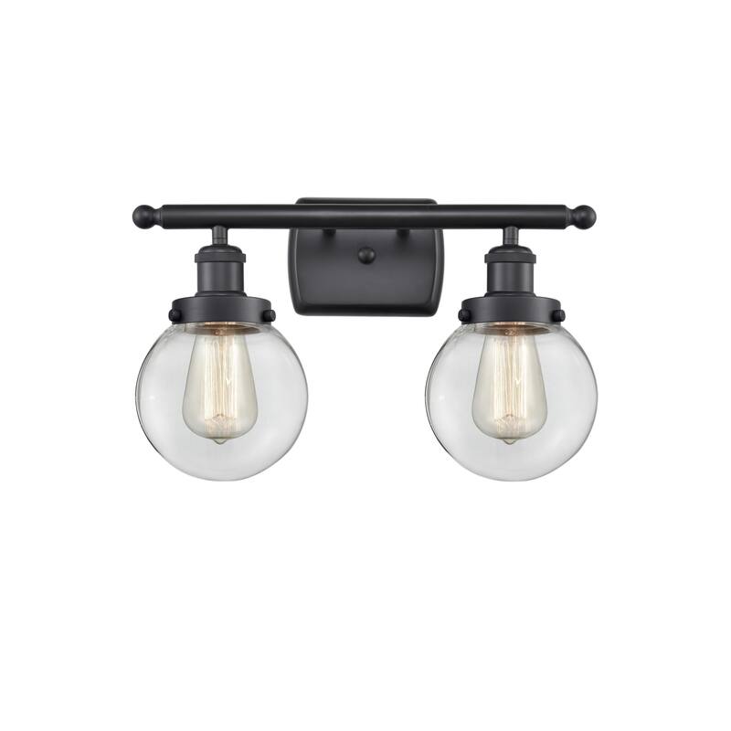 Innovations Lighting Beacon 2 Light 16" Wide Vanity Light - Matte Black / Clear