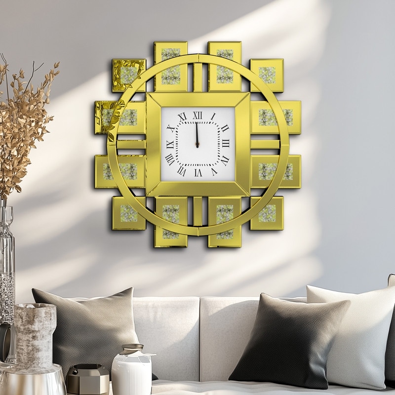 Large Modern Wall Clocks Mirror Silent Non Ticking Battery Operated Roman Numerals Clock