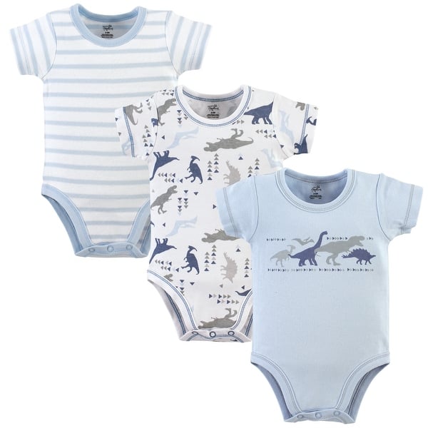 slide 1 of 1, Touched by Nature Baby Boy Organic Cotton Bodysuits 3pk, Dino 12-18 Months - Dino
