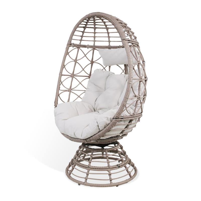 Wicker Egg Chair, Nest Basket Indoor/Outdoor Lounger for Patio