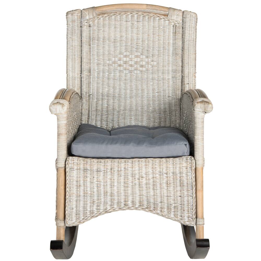 SAFAVIEH Secunda Antique Grey Rocking Chair - 25" x 35.4" x 40" - 25Wx35Dx40H
