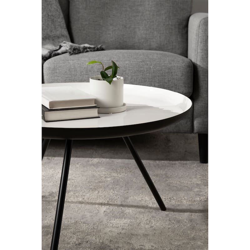 Kate and Laurel Laranya Round Metal Coffee Table - 25" Diameter