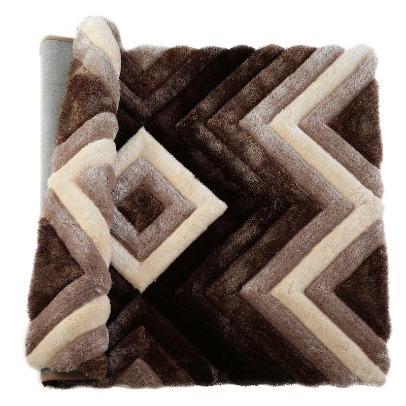 Mateos Shag Collection Geometric Area Rug