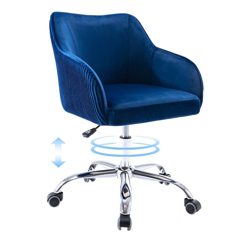 Corvus Braff Velvet Upholstered Adjustable Ergonomic Office Chair