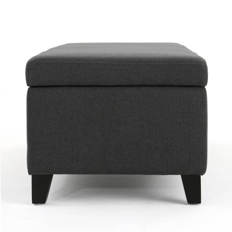 50.5 Inch Storage Ottoman Bench Rectangular Ottoman Foot Rest with Hinged Lid and Solid Wood Legs, Modern Entryway Bench