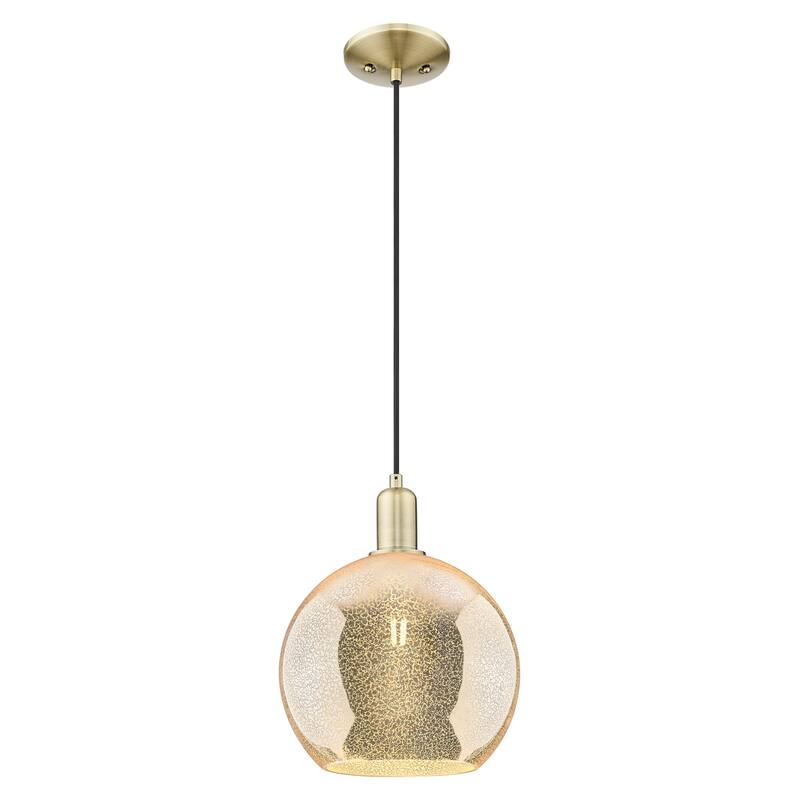 Innovations Lighting Endless Possibilities Arcadia - Athens - 1 Light 10" Cord Hung Mini Pendant - Mercury/Antique Brass