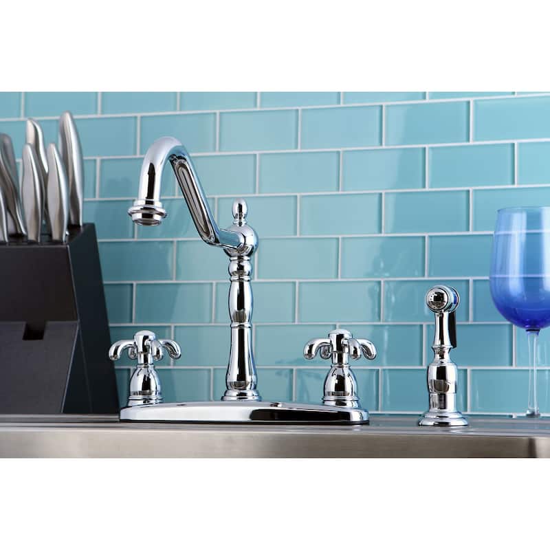 Kingston Brass French Country Brass Kitchen Faucet - Includes Side