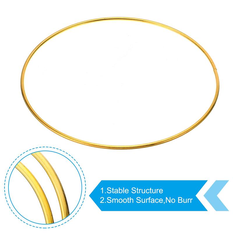 Dream Catcher Rings, 8Pcs Macrame Wreath Floral Round Ring Hoops, Gold