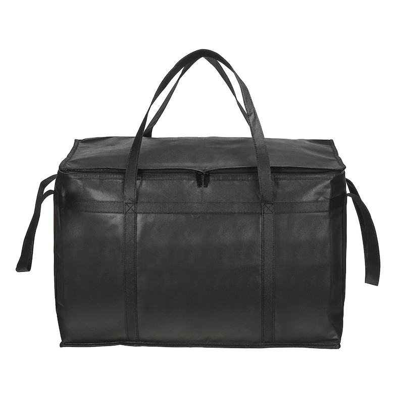 23"x14"x15" Insulated Reusable Grocery Bag Food Transport Tote Bag, Black