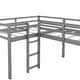 preview thumbnail 14 of 27, Artsy & Multi-Functional L-Shaped Twin Size Loft Bed with Ladder and Slide, Space-saving Design and Sturdy Construction, Grey