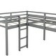 preview thumbnail 8 of 16, Twin Size L-Shaped Loft Bed With Ladder And Slide,Sturdy Frame for Home