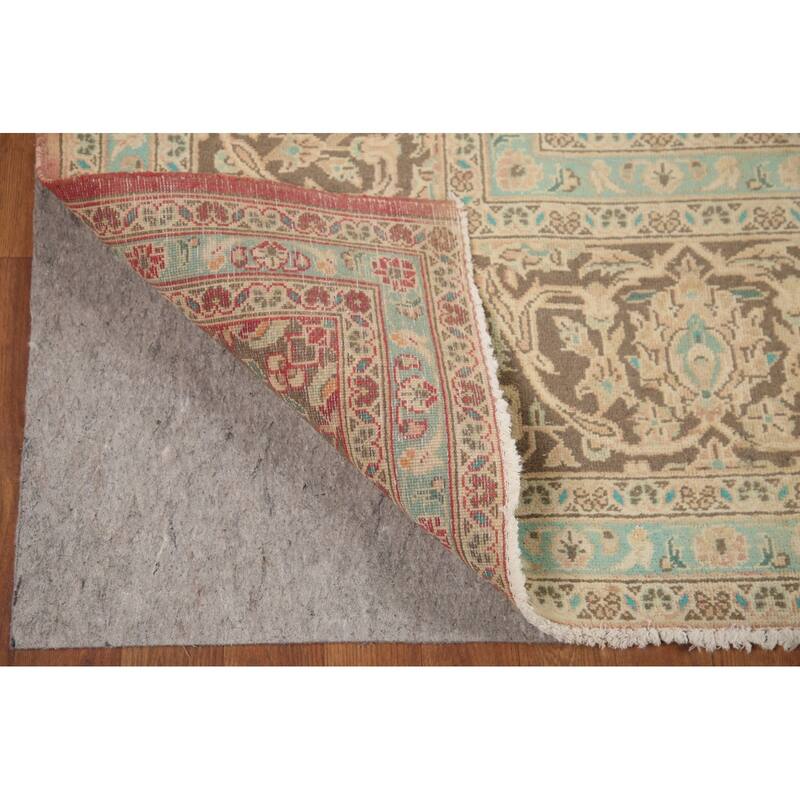 Hand Knotted Oriental 100% Wool Carpet Traditional Floral Coral Mashad Area Rug - 13' 0'' X 9' 5''