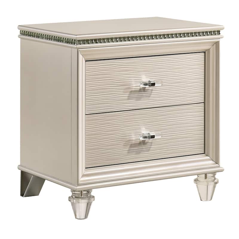 Ving Glam White Wood 2-piece Kids Bedroom Set with LED by Furniture of America