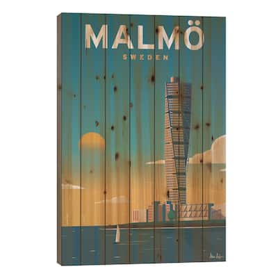 Malmo Print On Wood by IdeaStorm Studios - Multi-Color