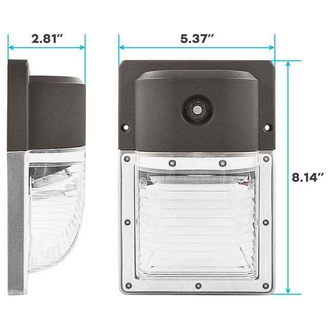 Luxrite 18W LED Wall Pack Light with Photocell, 2160 Lumens, 3 Color Selectable, Dusk to Dawn Wall Light, IP65