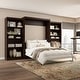 preview thumbnail 17 of 43, Pur Queen Murphy Bed with 2 Storage Units (137W) by Bestar Chocolate
