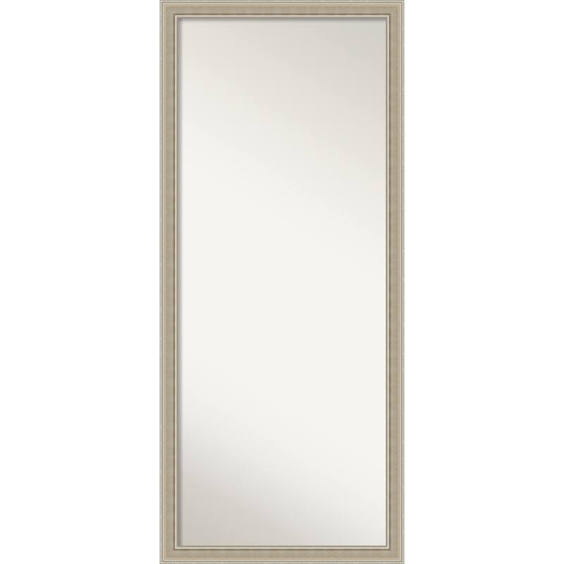 Mezzo Silver Non-Beveled Wood Framed Full-Length Floor Leaner Mirror - Mezzo Silver - Glass Size 24x60