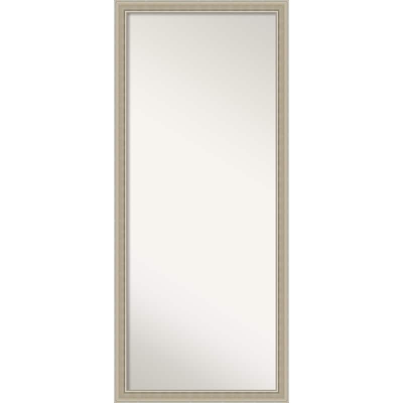 Mezzo Silver NonBeveled Wood Framed FullLength Floor Leaner Mirror
