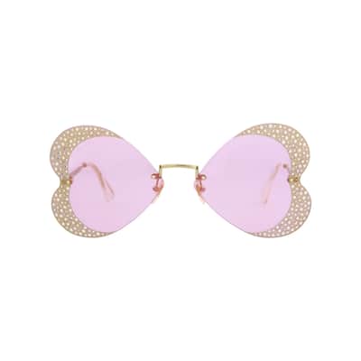 Gucci Cat Eye-Frame Metal Sunglasses - One Size