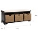 preview thumbnail 10 of 8, SAFAVIEH Lonan Black/ White Storage Bench - 47" x 16.1" x 19.9"