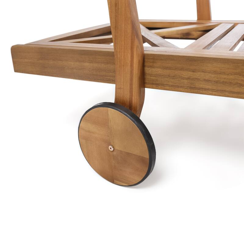 Perla Outdoor Acacia Wood Chaise Lounge with Cushion by Christopher Knight Home