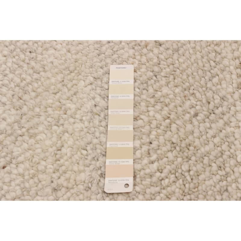 ECARPETGALLERY Hand-knotted Tangier Cream Wool Rug - 5'4 x 7'10