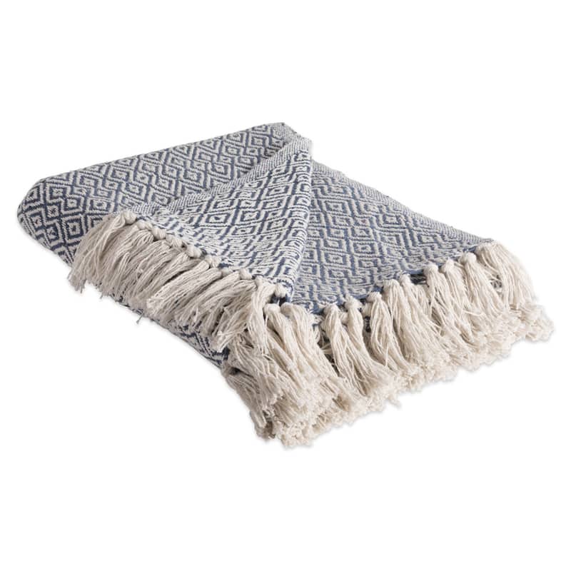 DII Stone Double Diamond Throw - French Blue