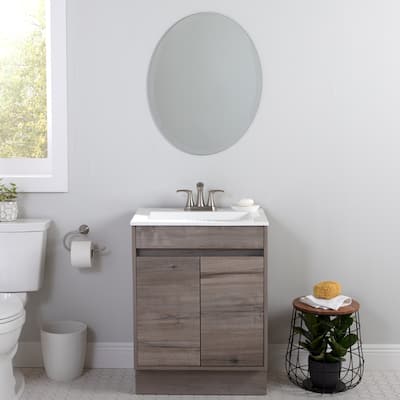 Spring Mill Cabinets 24" Arno 2-Door Bathroom Vanity With White Sink Top