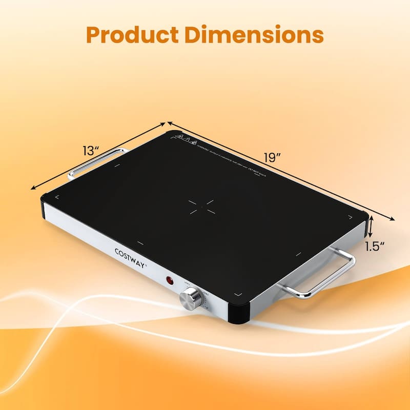 Costway 1/2/3/4PCS 16" x 12" Electric Warming Tray Tempered Glass Food