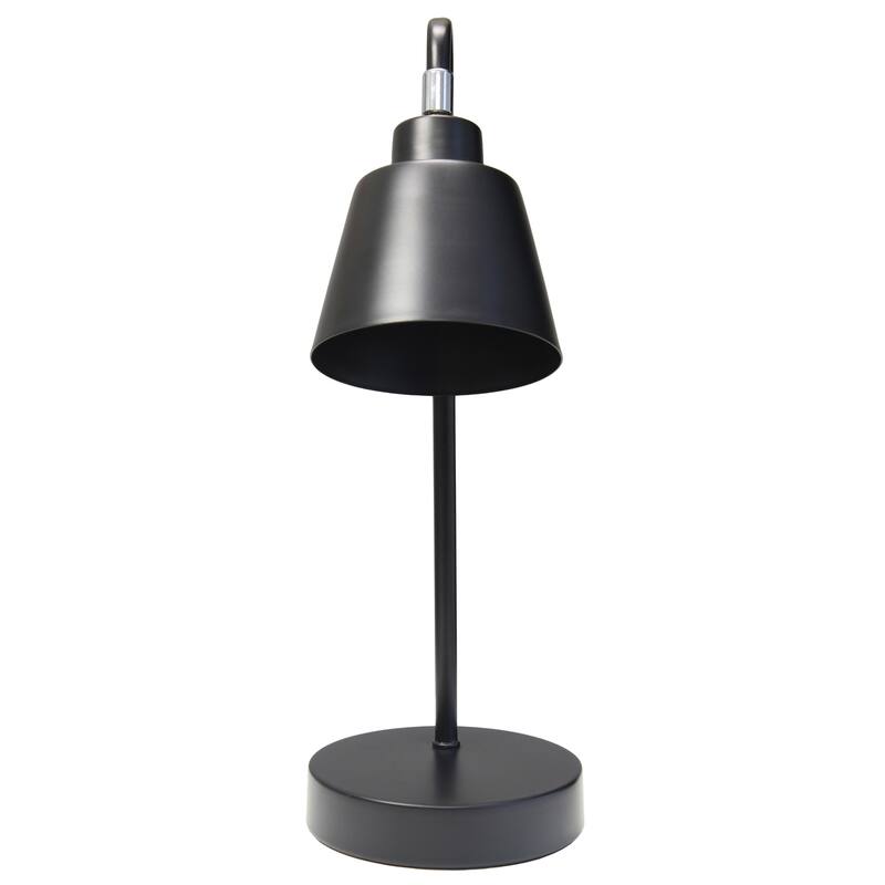 Looped Neck Desk Lamp with Adjustable Cone Shade - 16" - Black