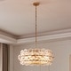 preview thumbnail 11 of 9, KAWOTI 6-Light Drum Glass Chandelier Pendant Lights