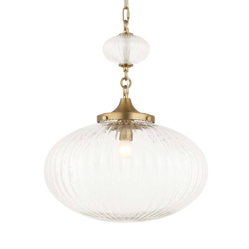 Uttermost Bellaire 1 Light Glass Shade Pendant - 16.5"W x 16.5"D x 20"H