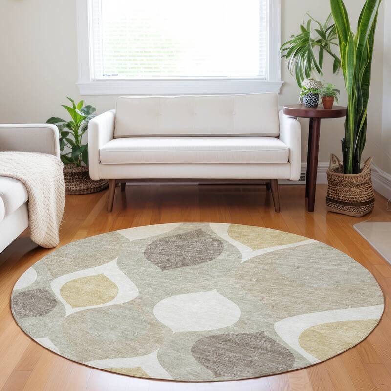 Premium Washable Super Soft Transitional Mayfield Rug - Beige - 8' x 8' - Round