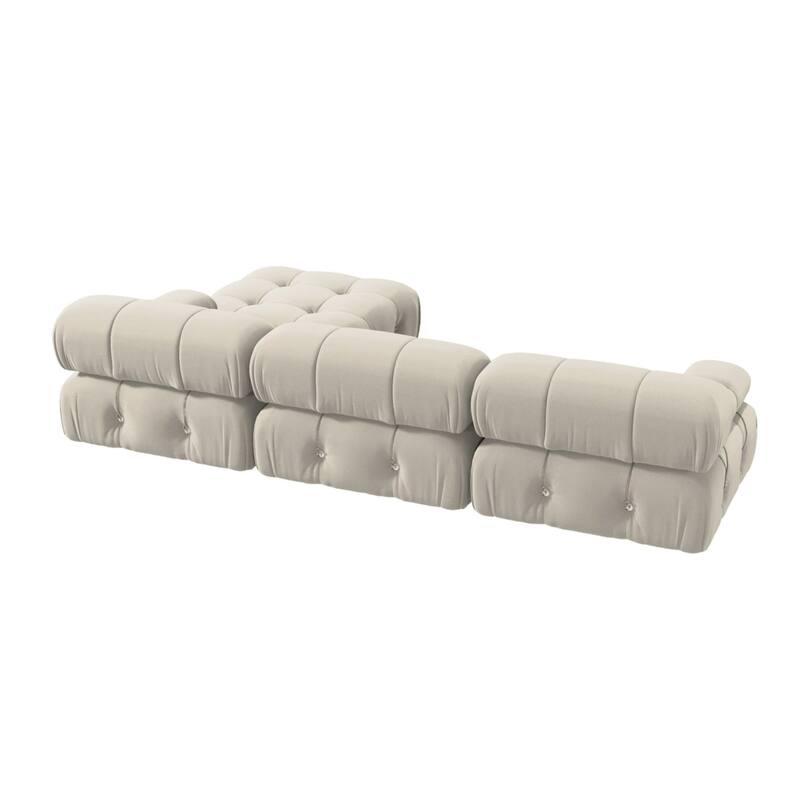 Convertible Modular Sectional Sofa with Ottomans