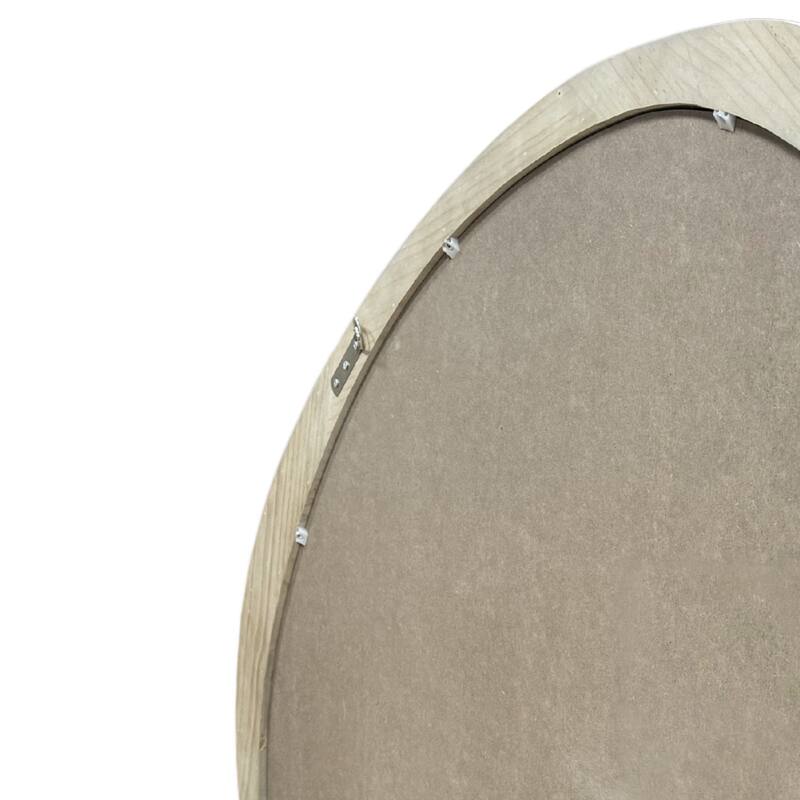 Solid Wood Asymmetrical Wall Mirror - Natural Wood Washed, Living Room, Bedroom - Natural Wood