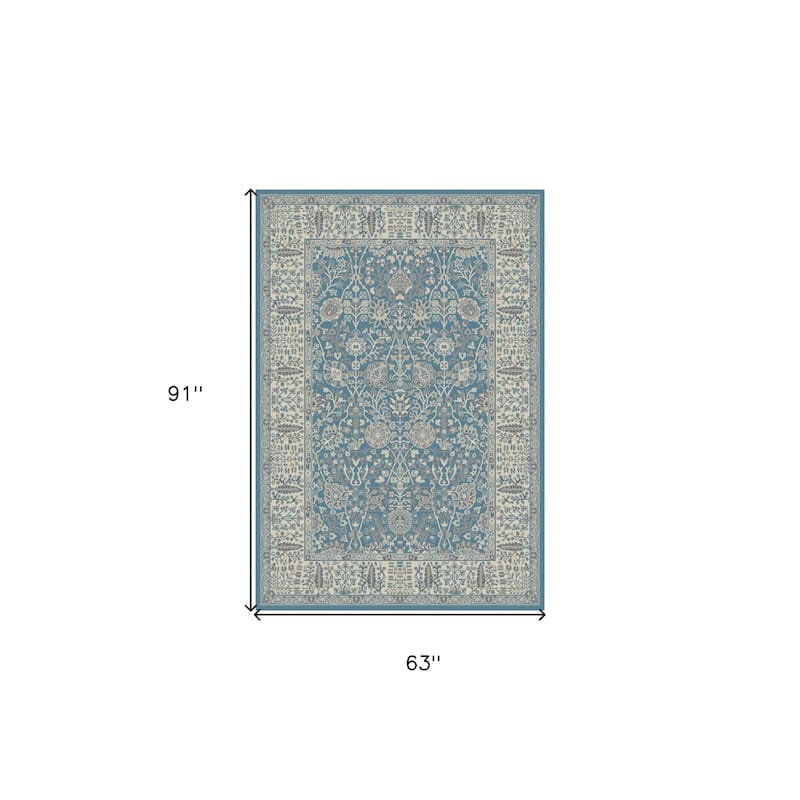 Guwaw Stain Resistant Woven Area Rug By HomeRoots - 91' X '63' X '0.4