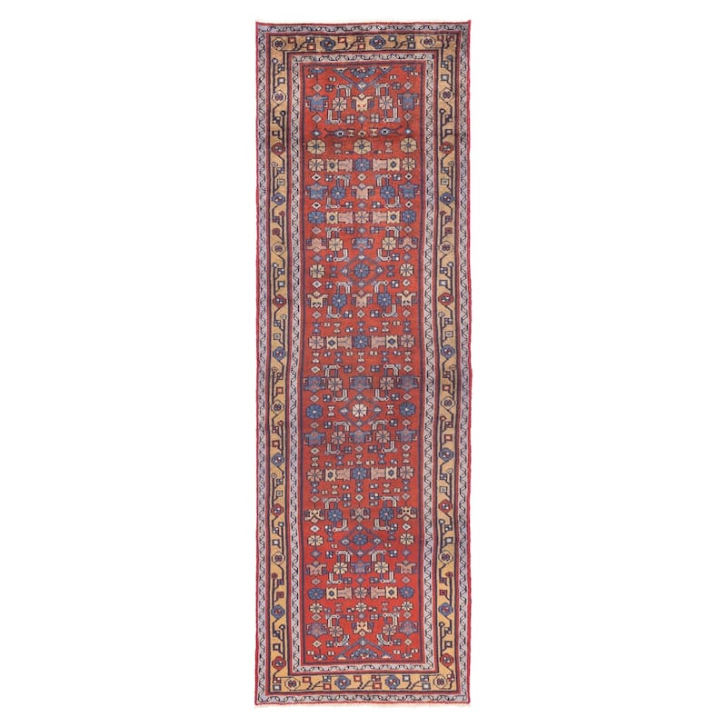ECARPETGALLERY Hand-knotted Andelz Red Wool Rug - 2'11 x 10'2