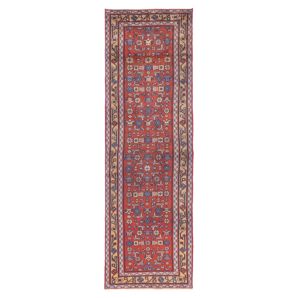 ECARPETGALLERY Hand-knotted Andelz Red Wool Rug - 2'11 x 10'2