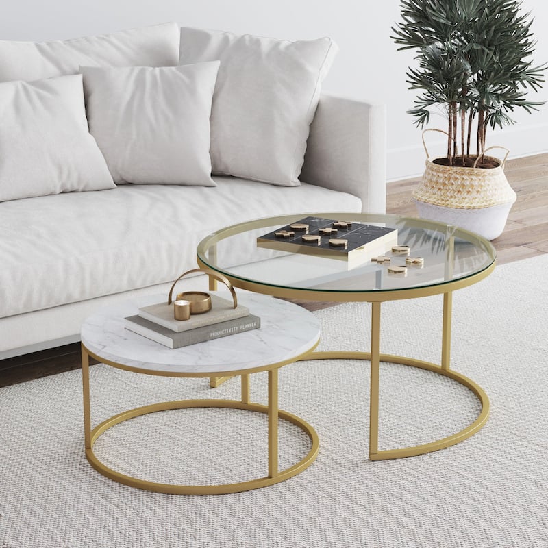Nathan James Stella Round Nesting Coffee Table Set of 2