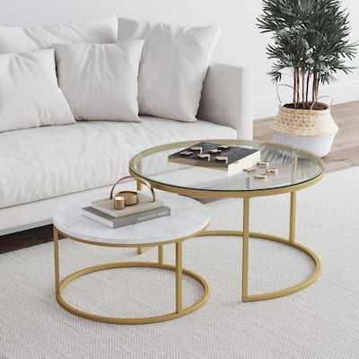 Nathan James Stella Round Nesting Coffee Table Set of 2