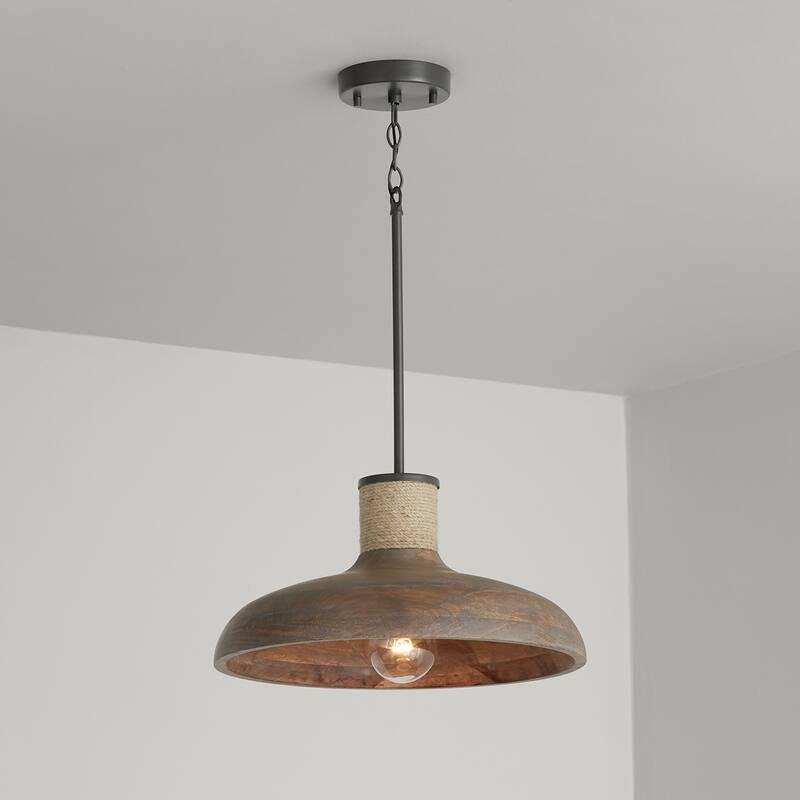 Jacob 1-light Grey Wash/ Iron Silk Hanging Pendant - Grey Wash/ Iron Silk
